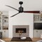Iliving Indoor/Outdoor 52 in. Black/Wood Ceiling Fan with Remote Control 3 Blades 6 Speeds ILG8CF52B - alternate 3